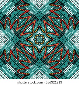 Seamless abstract color engraving pattern. Texture for certificate or diploma, currency and money design. Single-leaf woodcut, xylography, printmaking. Vector Illustration