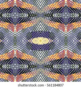 Seamless abstract color engraving pattern. Texture for certificate or diploma, currency and money design. Single-leaf woodcut, xylography, printmaking. Vector Illustration