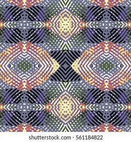 Seamless abstract color engraving pattern. Texture for certificate or diploma, currency and money design. Single-leaf woodcut, xylography, printmaking. Vector Illustration