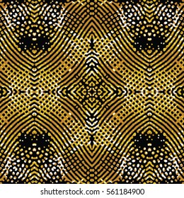 Seamless abstract color engraving pattern. Texture for certificate or diploma, currency and money design. Single-leaf woodcut, xylography, printmaking. Vector Illustration