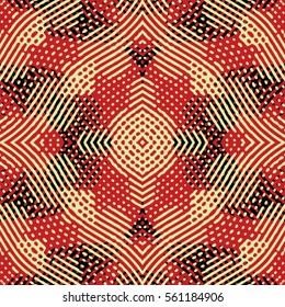 Seamless abstract color engraving pattern. Texture for certificate or diploma, currency and money design. Single-leaf woodcut, xylography, printmaking. Vector Illustration
