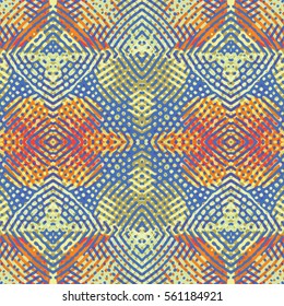 Seamless abstract color engraving pattern. Texture for certificate or diploma, currency and money design. Single-leaf woodcut, xylography, printmaking. Vector Illustration