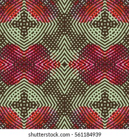 Seamless abstract color engraving pattern. Texture for certificate or diploma, currency and money design. Single-leaf woodcut, xylography, printmaking. Vector Illustration