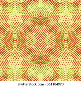 Seamless abstract color engraving pattern. Texture for certificate or diploma, currency and money design. Single-leaf woodcut, xylography, printmaking. Vector Illustration