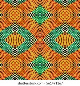 Seamless abstract color engraving pattern. Texture for certificate or diploma, currency and money design. Single-leaf woodcut, xylography, printmaking. Vector Illustration