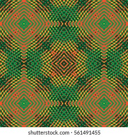 Seamless abstract color engraving pattern. Texture for certificate or diploma, currency and money design. Single-leaf woodcut, xylography, printmaking. Vector Illustration