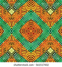 Seamless abstract color engraving pattern. Texture for certificate or diploma, currency and money design. Single-leaf woodcut, xylography, printmaking. Vector Illustration