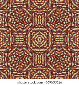 Seamless abstract color engraving pattern. Texture for certificate or diploma, currency and money design. Single-leaf woodcut, xylography, printmaking. Vector Illustration