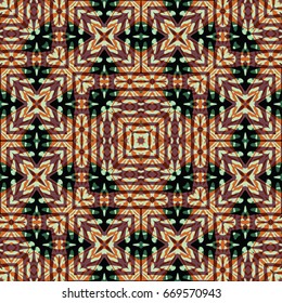 Seamless abstract color engraving pattern. Texture for certificate or diploma, currency and money design. Single-leaf woodcut, xylography, printmaking. Vector Illustration