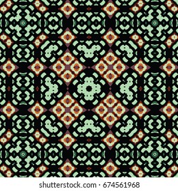 Seamless abstract color engraving pattern. Texture for certificate or diploma, currency and money design. Single-leaf woodcut, xylography, printmaking. Vector Illustration