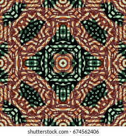 Seamless abstract color engraving pattern. Texture for certificate or diploma, currency and money design. Single-leaf woodcut, xylography, printmaking. Vector Illustration