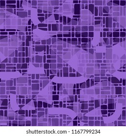 Seamless abstract color pattern consisting of divided rounded squares. The picture is covered with a network consisting of rectangles of different sizes.