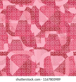 Seamless abstract color pattern consisting of divided rounded squares. The picture is covered with stars and squares.