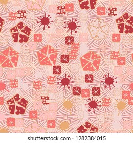 Seamless abstract color pattern. Spring paints.
Background texture consists of square suns. Just for editing. 