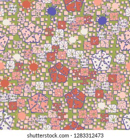 Seamless abstract color pattern. Spring paints.
Background consisting of pseudoconvex squares. Just for editing.