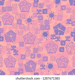 Seamless abstract color pattern. Spring paints.
Background consisting of brush strokes and stripes. Easy to edit.
