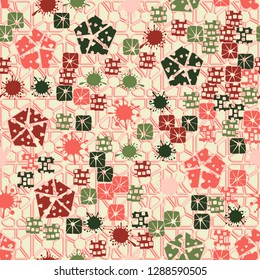 Seamless abstract color pattern. Spring paints.
The background consists of quadrilateral elements. Easy to edit.