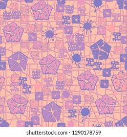 Seamless abstract color pattern. Spring paints.
The background consists of a grid. Easy to edit.