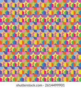 Seamless abstract color shapes patterns
