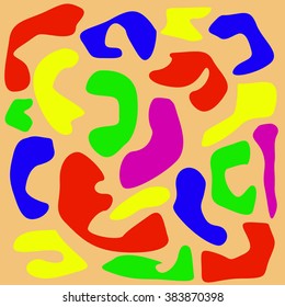 Seamless abstract color texture on a beige background. Color abstract stains.