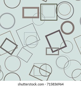 Seamless abstract colored geometric ellipse & square box pattern. Good for web page, wallpaper, graphic design, catalog, texture or background. Vector illustration graphic.