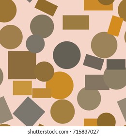 Seamless abstract colored geometric ellipse & square box pattern. Good for web page, wallpaper, graphic design, catalog, texture or background. Vector illustration graphic.