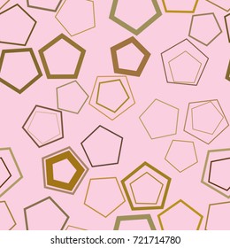 Seamless abstract colored geometric pentagon pattern. Good for web page, wallpaper, graphic design, catalog, texture or background. Vector illustration graphic.