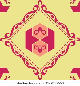  Seamless abstract, colored pattern in pastel colors from elements in Arabic, Asian style.