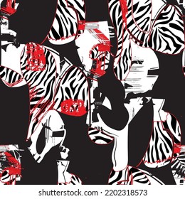 Seamless abstract colored Textured Pattern. Ethnic colorful flower and line geometric, doodle textile pattern.