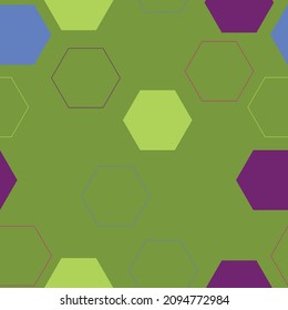 Seamless Abstract Colorful background with hexagons Repeating Pattern Tile Swatch Included.