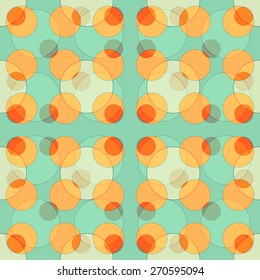 Seamless abstract colorful background made of circles in retro style