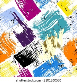 seamless abstract colorful background pattern, with paint strokes and splashes 