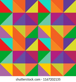seamless abstract colorful background of triangles