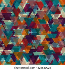 Seamless abstract colorful background of triangles - vector illustration. EPS 10