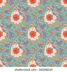 Seamless with abstract colorful floral pattern. Vector illustration