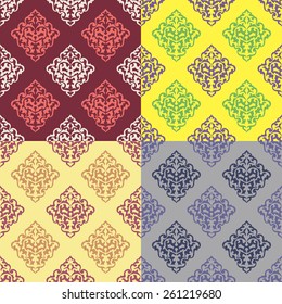 Seamless with abstract colorful floral pattern. Vector illustration