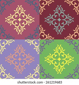 Seamless with abstract colorful floral pattern. Vector illustration