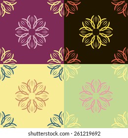 Seamless with abstract colorful floral pattern. Vector illustration