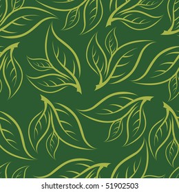 Seamless abstract colorful floral pattern with leafs (From my big "Seamless collection")