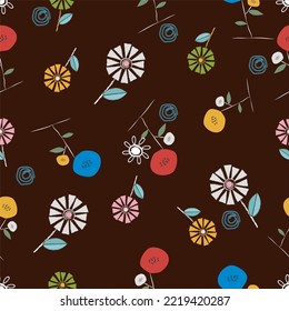 Seamless abstract colorful flowers pattern background  for wallpaper,gift wrapping,packaging seamless vector background design 
