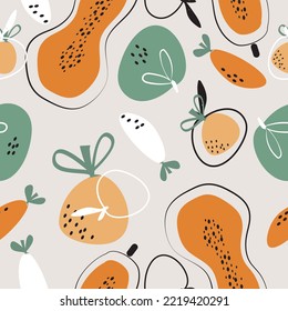 Seamless abstract colorful fruits pattern background  for wallpaper,gift wrapping,packaging seamless vector background design 