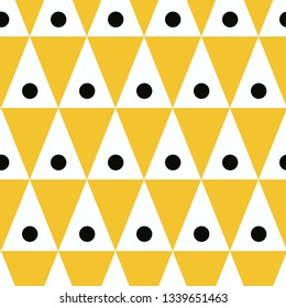  Seamless abstract colorful geometric pattern with triangles . Polka dot vector pattern