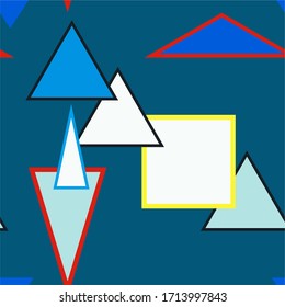  Seamless abstract colorful geometric pattern with triangles. Vector pattern
