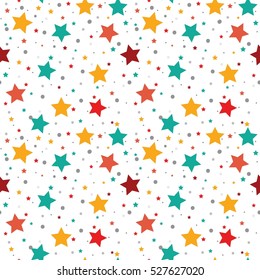 Seamless abstract colorful modern stars texture, background 