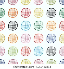 Seamless abstract colorful pattern with circles. Vector pattern