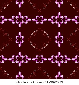 Seamless, abstract, colorful pattern of elements in Arabic, Asian, Latin   style.