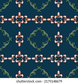 Seamless, abstract, colorful pattern of elements in Arabic, Asian, Latin   style.