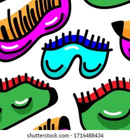 Seamless abstract colorful pattern with eye masks.