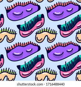 Seamless abstract colorful pattern with eye masks.