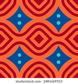 Seamless abstract colorful pattern of geometric elements